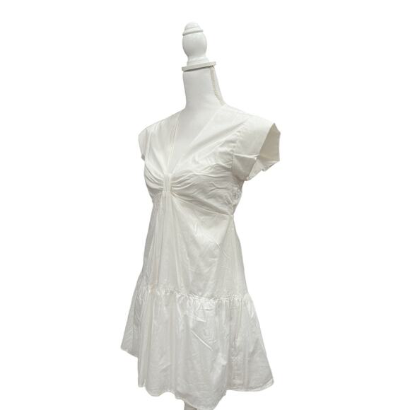 New with Tag! Steve Madden White Tiered Sundress Plunge Neckline - Picture 1 of 4